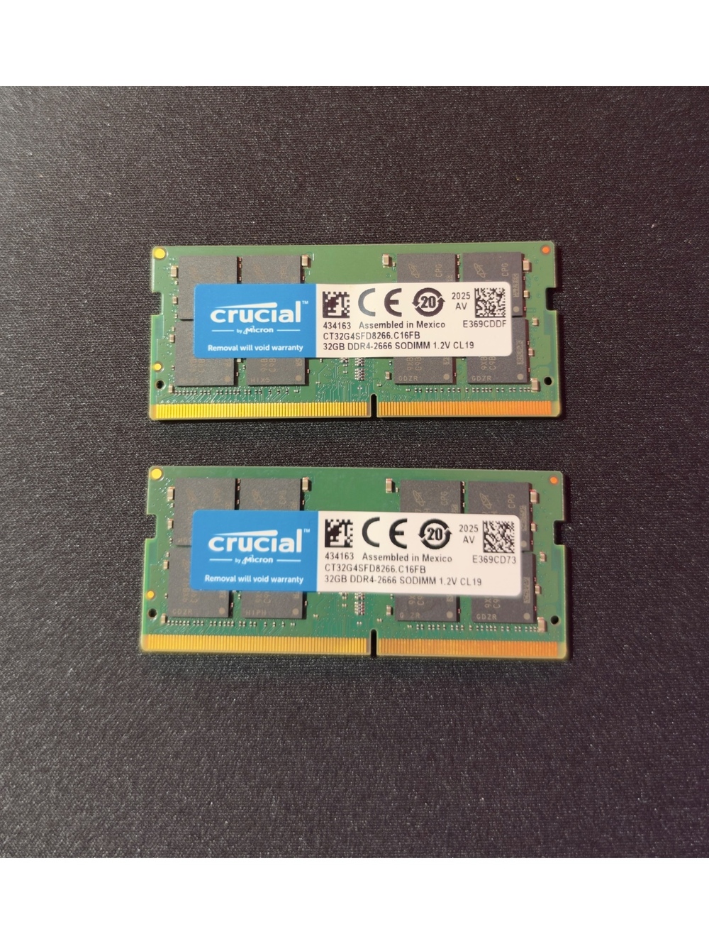 Crucial 64GB (2x32GB) DDR4 2666MHz PC4-21300 SODIMM Memory Ram